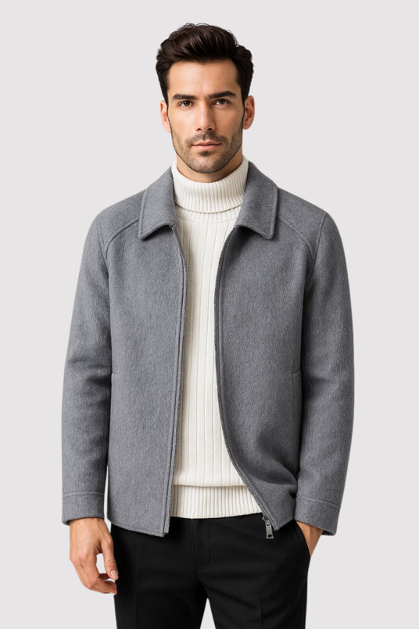 Herren Übergangsjacke Slim Fit im Vorderansicht-Porträt