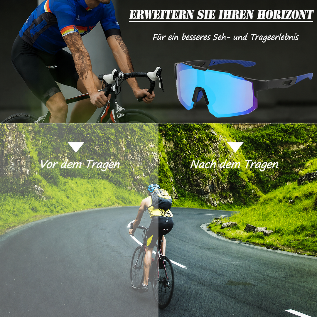 Verspiegelte Unisex Fahrrad-Sonnenbrille für Sport