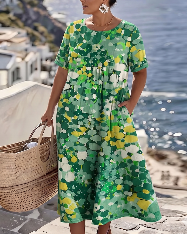 Elegantes Freizeitkleid mit Blumenprint, perfekt für sommerliche Anlässe