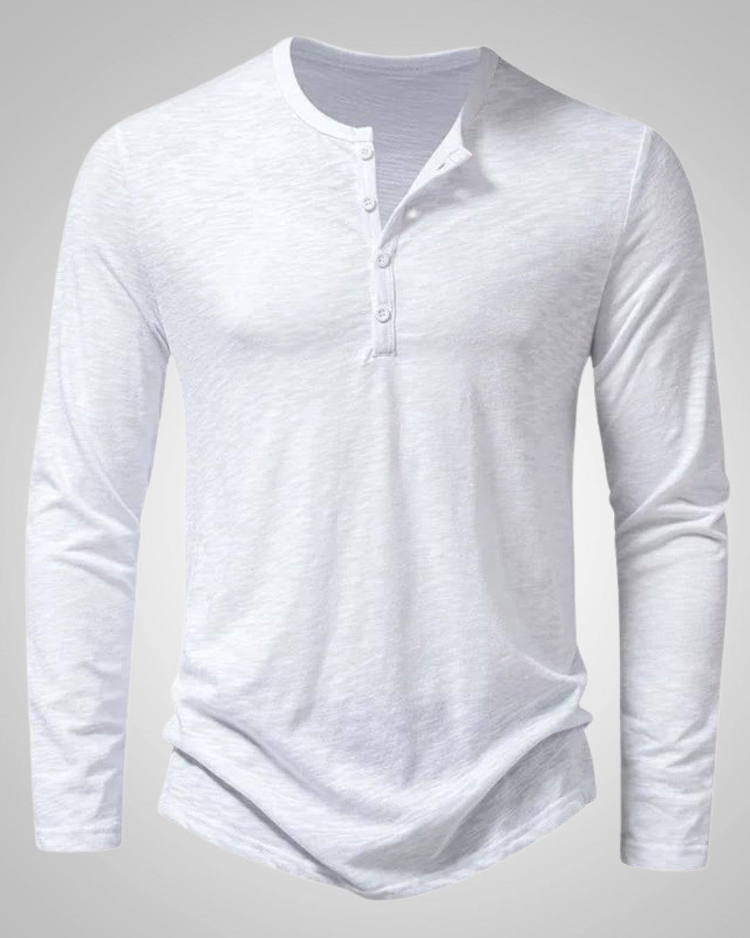 Zeitloses Herren Langarm Henley Shirt im Slim Fit, ein klassisches und bequemes Oberteil.