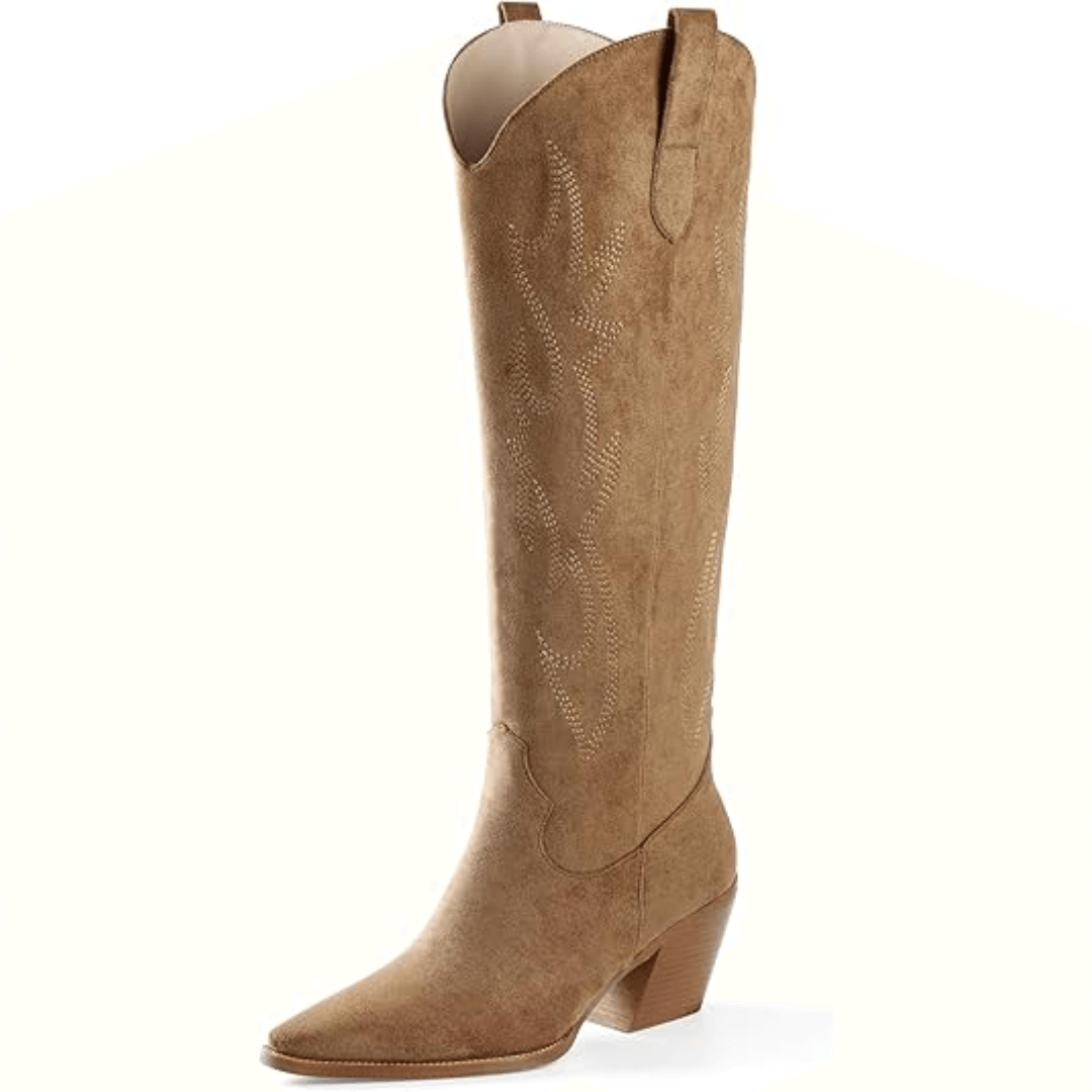 Knielange bestickte Stiefel