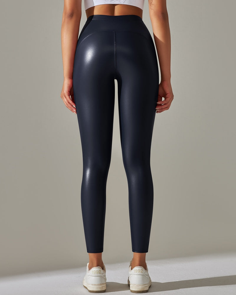 Glänzende Yoga Hose high waist für Damen im Trend