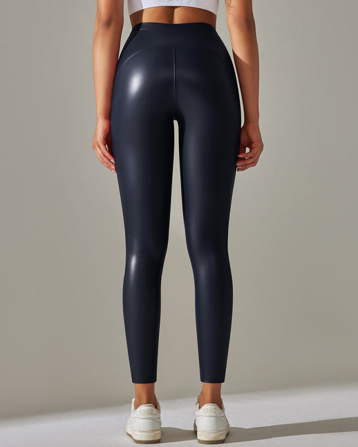 Glänzende Yoga Hose high waist für Damen im Trend