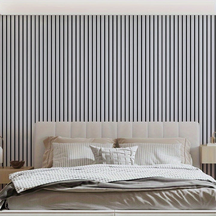 3D Wandpaneele selbstklebend, Holzoptik, realistische Maserung, modern, schlicht, beige, ideal für Wohnzimmer.