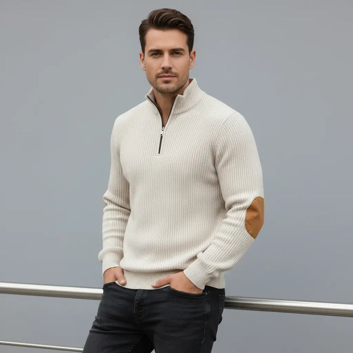 Herren Pullover Mit Gerippten Bündchen