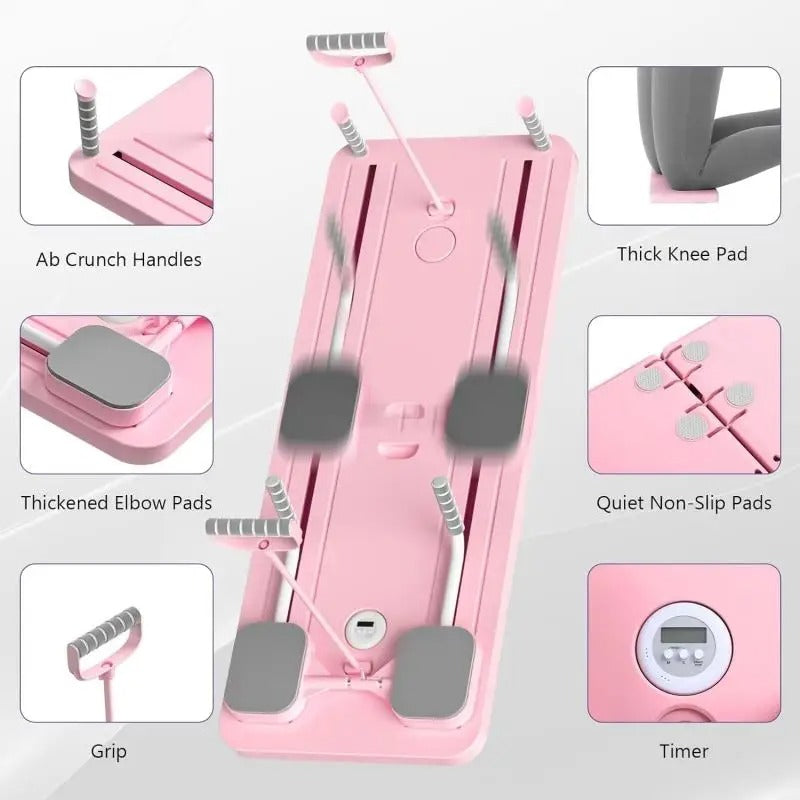 Pilates Reformer Set für Damen – CoreFlex Pro, Lila/Pink/Schwarz