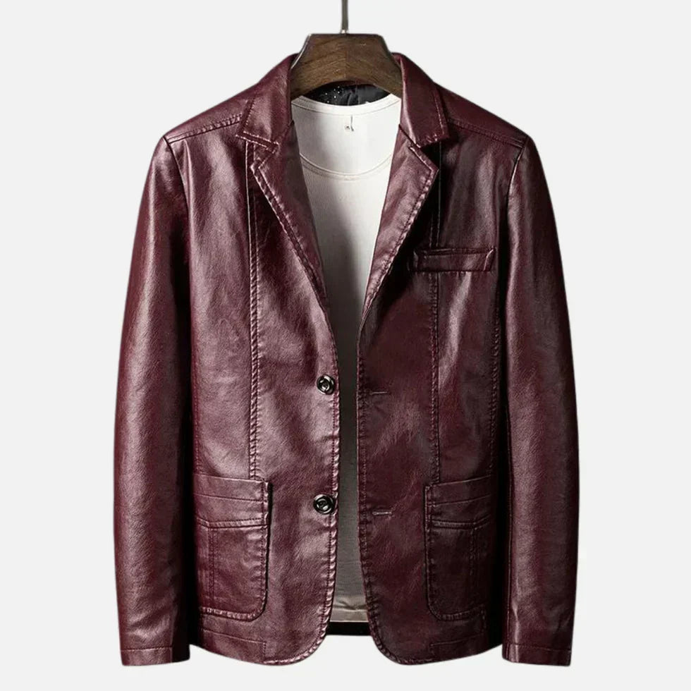 Bordeauxrote Herrenjacke im eleganten Vintage-Stil