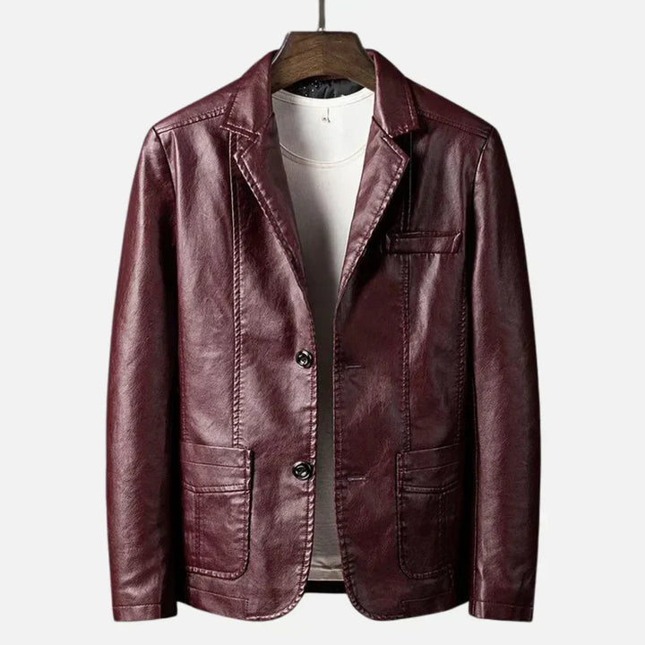 Bordeauxrote Herrenjacke im eleganten Vintage-Stil