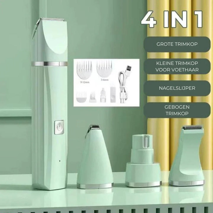 "4-in-1 Tierpflege-Trimmer, ergonomisch, multifunktional, für Fell- und Pfotenpflege, Eleganz, flüsterleise, Haustierbedarf"