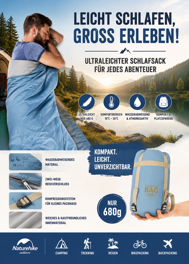 Kompakter Schlafsack – Leicht & Wärmeisoliert | TrailEase