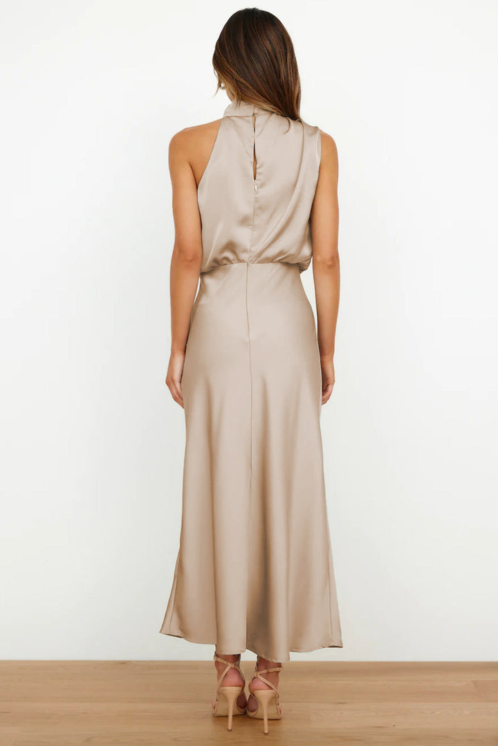 Elegantes Damen Neckholder Midikleid, das perfekte Hochzeitsgast- oder Festkleid, leicht & chic.