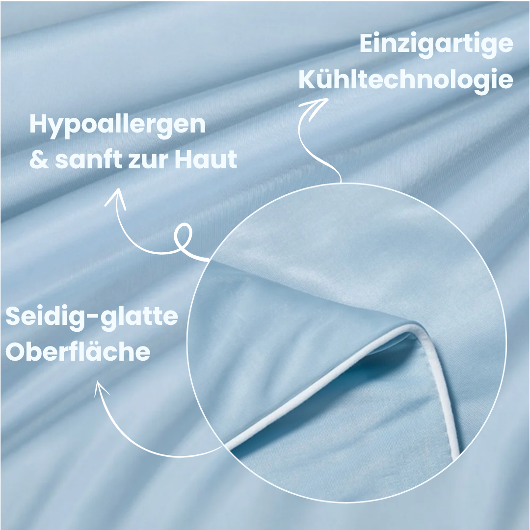 Kühlende Schlafdecke aus Eisseide, atmungsaktiv & komfortabel für alle Geschlechter.
