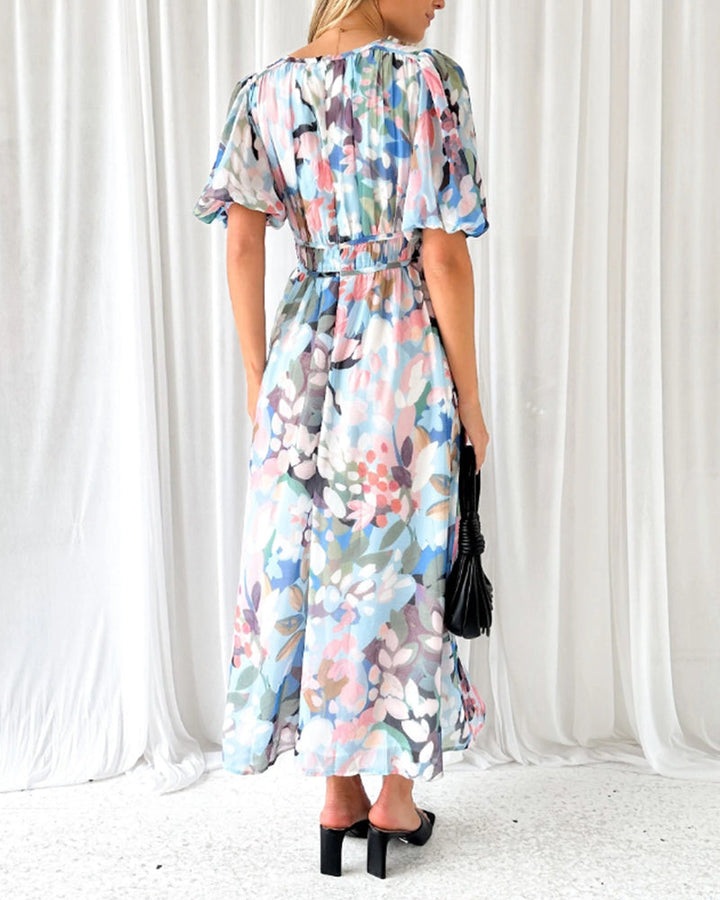 Festliches Damen Blumenkleid in langer Passform