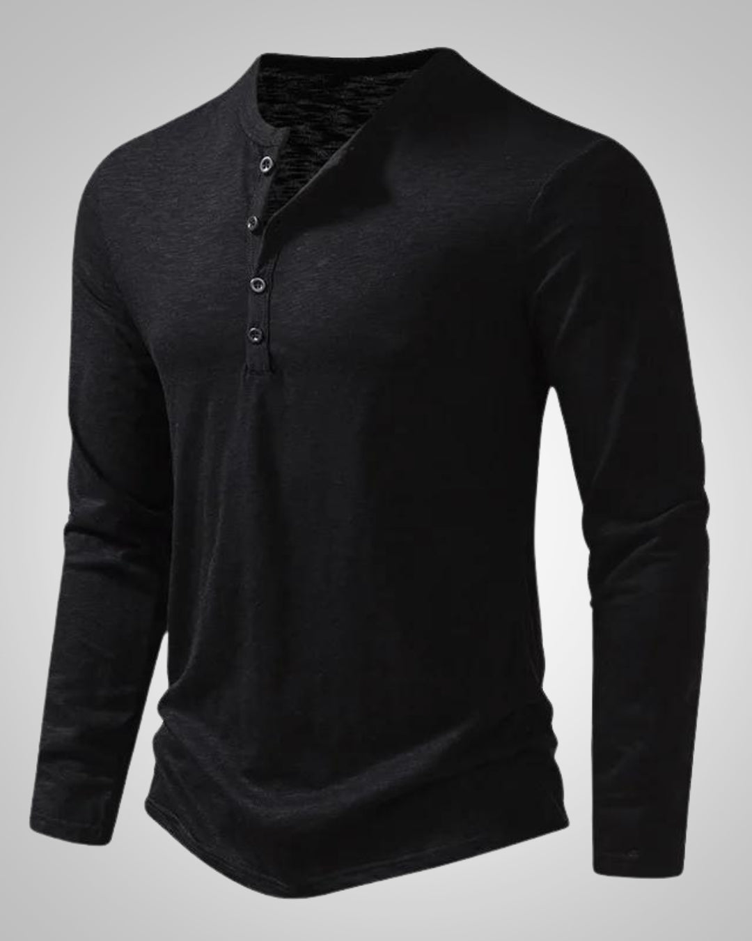 Elegantes Herren Langarm Henley Shirt, Slim Fit Design, perfekt für modebewusste Männer.