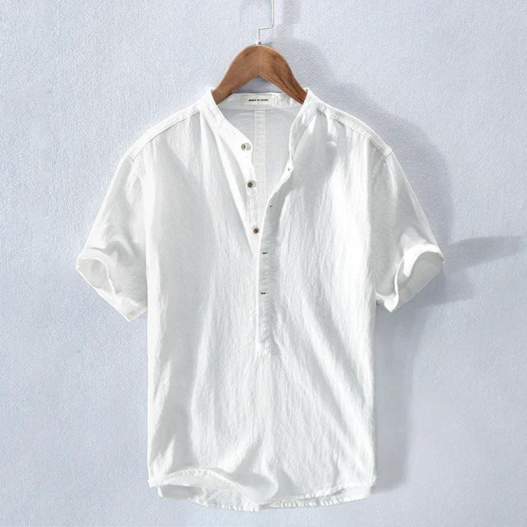 Herren Hemd mit Henley-Kragen