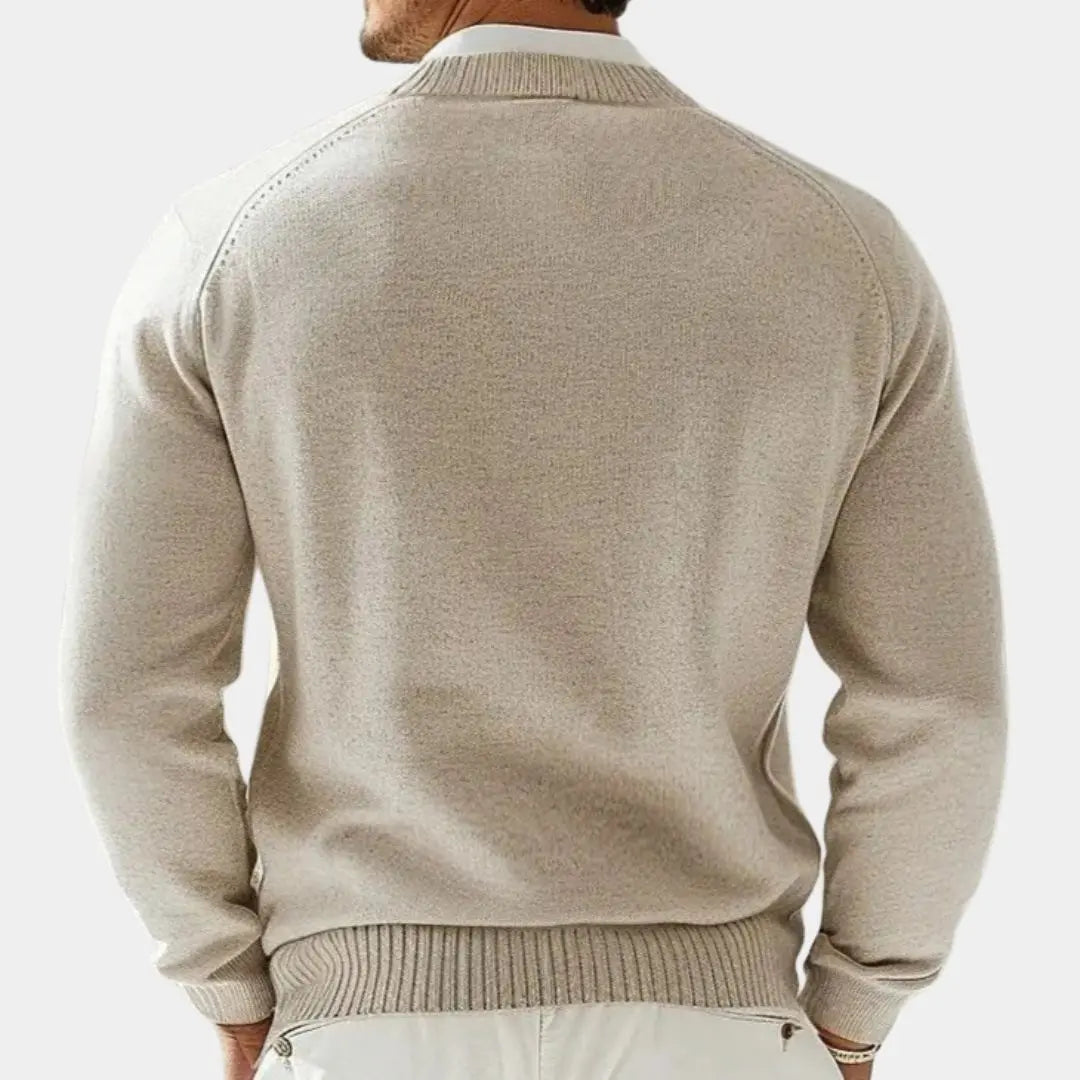 Herren Strickjacke mit V-Ausschnitt in klassischem Design für Business Casual Outfits