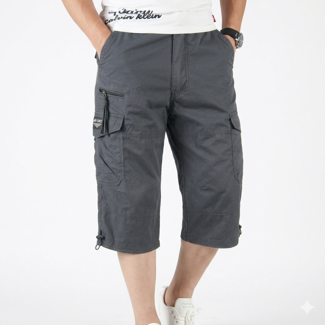 Herren Capri-Cargo-Wandershorts, schnelltrocknend & robust. Ideal für den aktiven Sommer-Outdoor-Bereich.