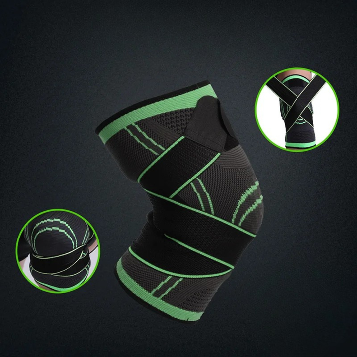 Schwarze Unisex Sport Kniebandage für Kniegelenkschutz und Kompression beim Training