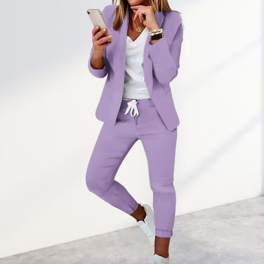 Damen Blazer- & Hosen-Set - Elegantes Büro Outfit
