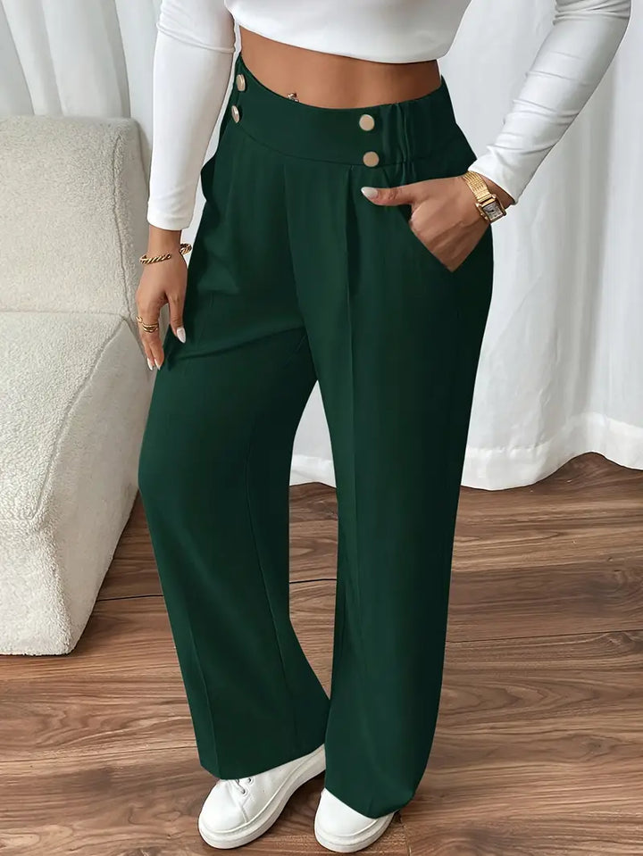 Damenhose mit weitem Bein und hohem Bund für stilvolle Büromode