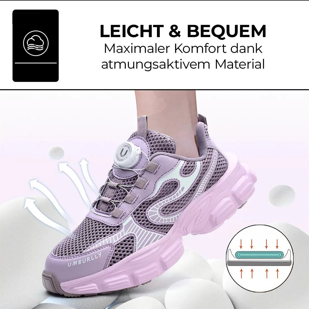 Leichte & atmungsaktive Damenschuhe in Violett, mit Stahlkappe und durchtrittsicherer Sohle für den Beruf.