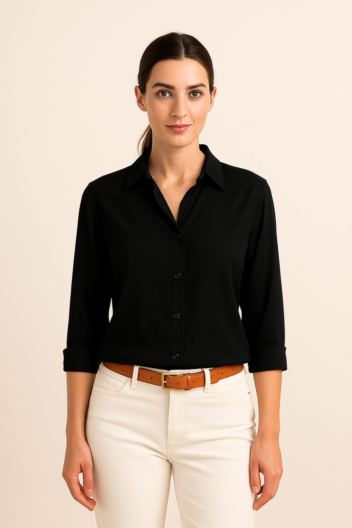 Rückansicht der Damenbluse für Büro und Freizeit