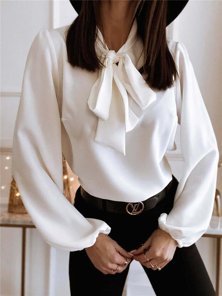 Elegante Damenbluse mit Schleife - Stilvoller Schnitt