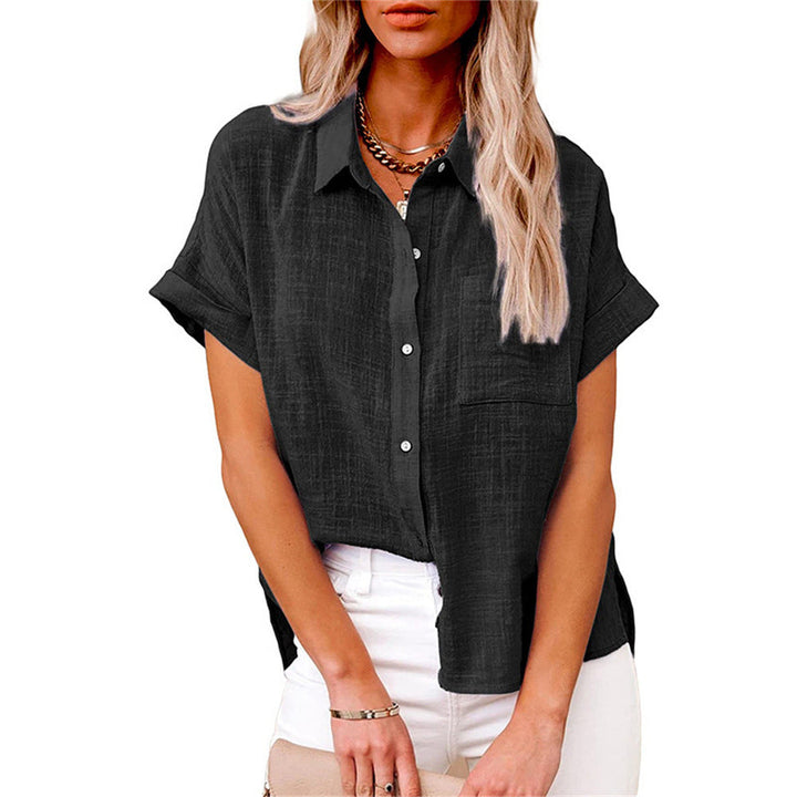 Modische Freizeitbluse für Damen, locker geschnitten, mit Knopfleiste. Ein Must-have als Sommer Oberteil.