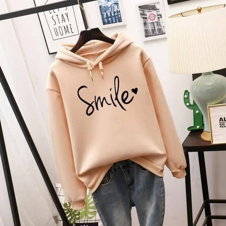 Damen Hoodie mit Smile Grafik - Komfort und Stil