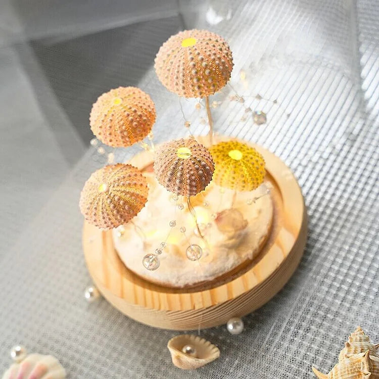 DIY Seeigel-Nachttischlampe: Kreatives Vintage-Ambiente