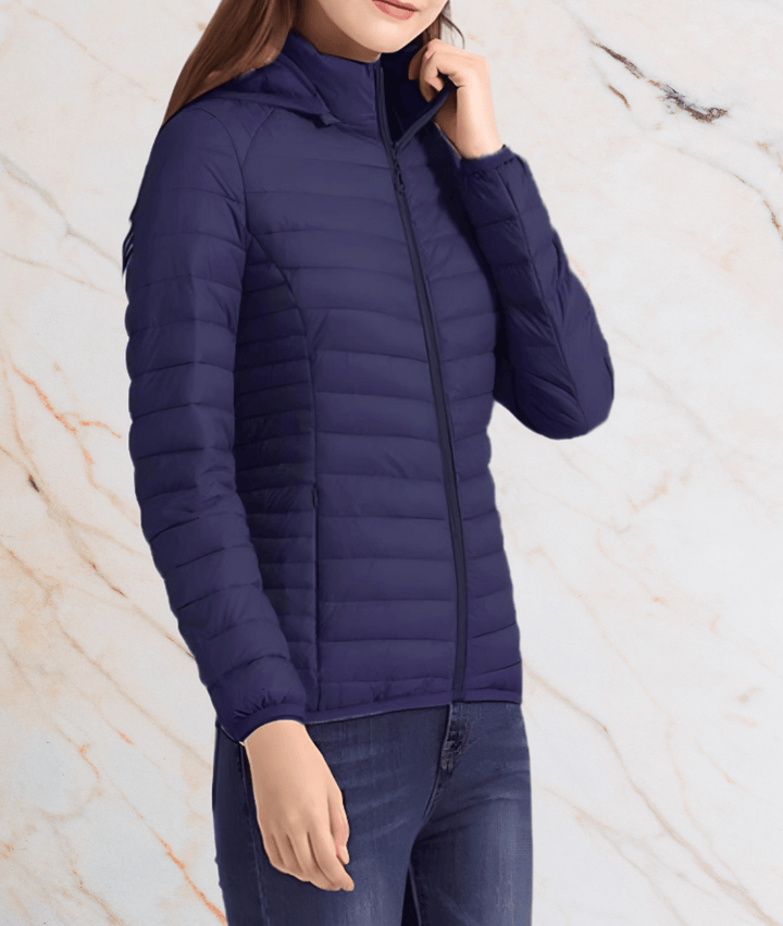 Bauschige Jacke mit Reißverschluss - Damen