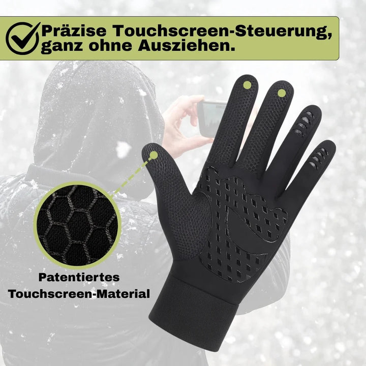 Unisex Winterhandschuhe mit griffiger Handfläche, wasserabweisend & warm. Ideal für Radfahren & Outdoor-Aktivitäten.