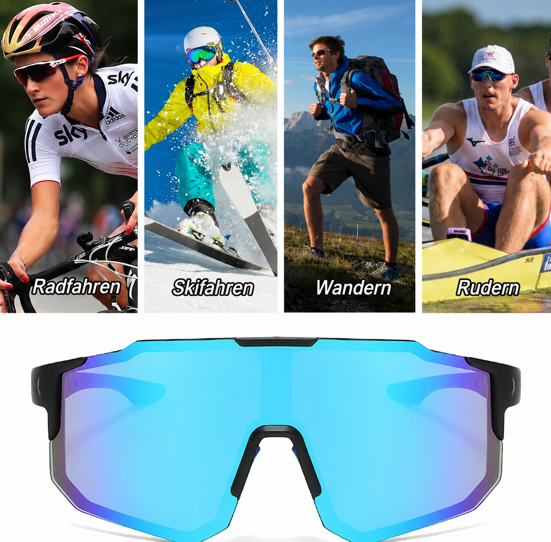 Verspiegelte Unisex Fahrrad-Sonnenbrille für Sport