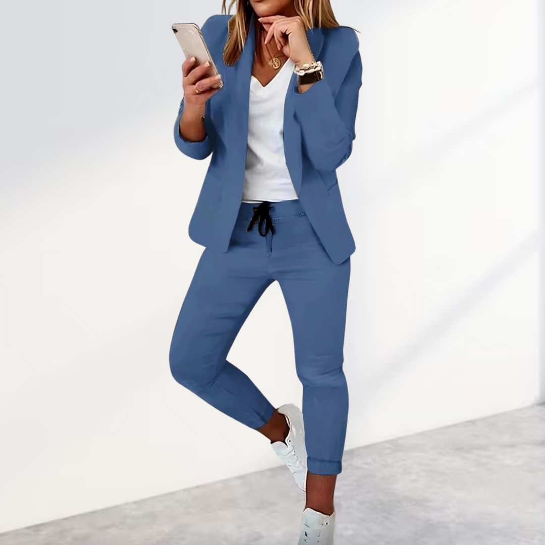 Damen Blazer- & Hosen-Set - Elegantes Büro Outfit