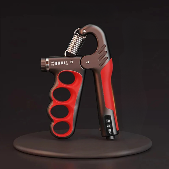 Grippora Handtrainer aus Metall, ideal für Rehabilitation und den Aufbau der Hand- und Unterarmkraft.