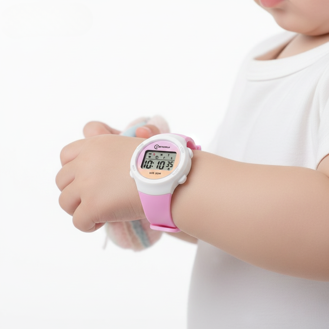 Schüleruhr mit leicht zu bedienenden Knöpfen und klarem Display