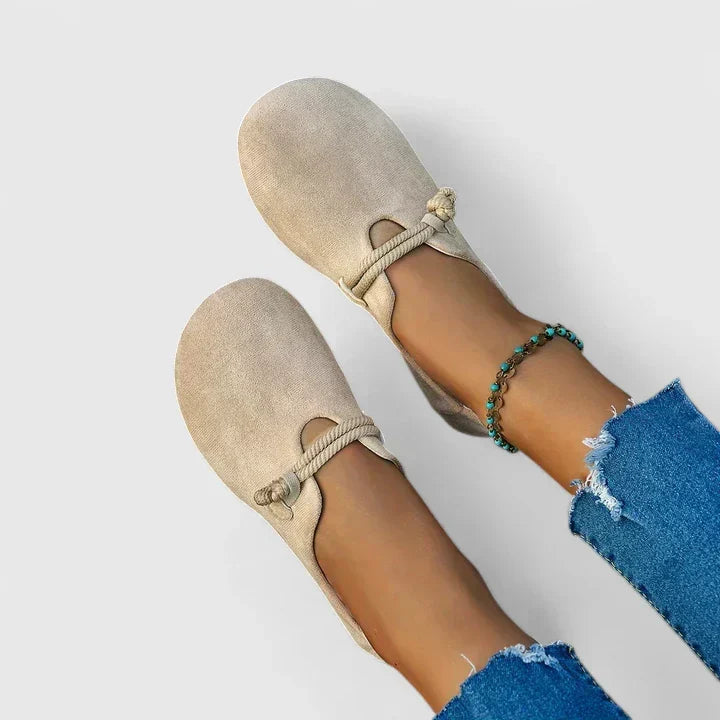 Damen orthopädische Slipper Edith in Beige im Detail