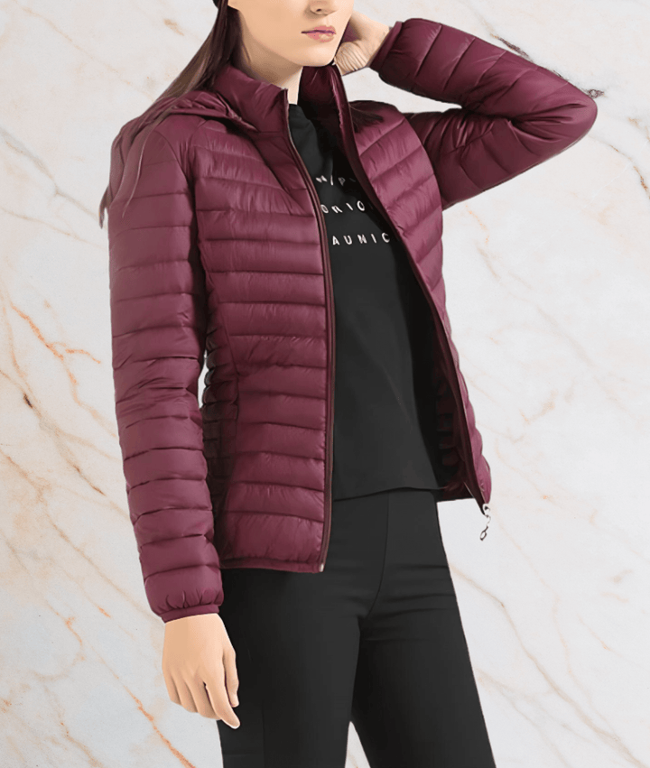 Bauschige Jacke mit Reißverschluss - Damen