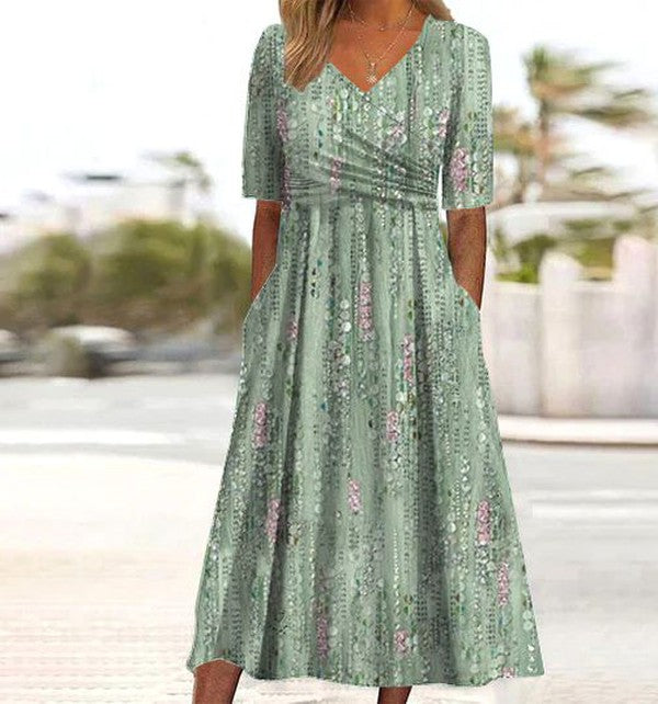 Sommerliches A-Linien-Kleid für Frauen mit Seitentaschen