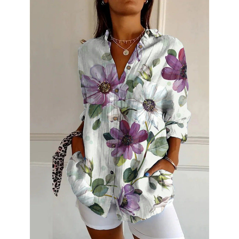Damen Geblümte Bluse – Elegant, Lässig & Komfortabel für jeden Tag