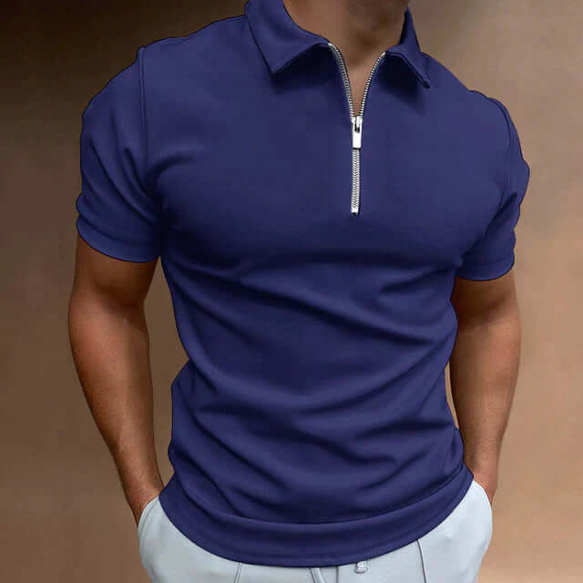 Herren Poloshirt mit Reißverschluss: Atmungsaktiv & Bequem