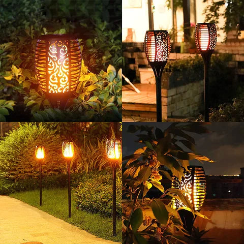 Solarbetriebene LED-Gartenfackel für Außenbereich