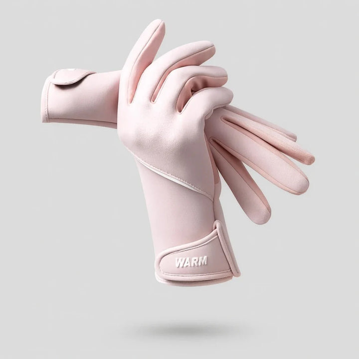 Wetterfeste dunkelgraue Outdoor-Handschuhe für Damen, warm, trocken und mit Touchscreen.