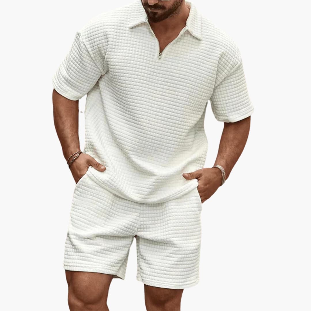 Herren Sommer Set T-Shirt und Shorts in leuchtendem Blau für warme Tage