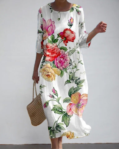 Modisches Freizeitkleid für Damen mit floralem Print im Sommer