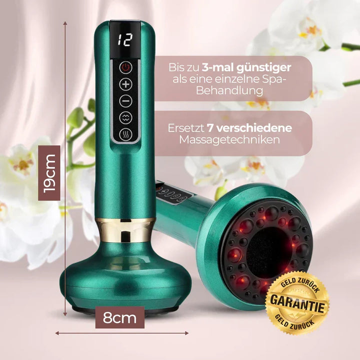 4-in-1 Anti-Cellulite-Gerät mit Schröpfen und Wärmetherapie für sichtbar glattere Haut.