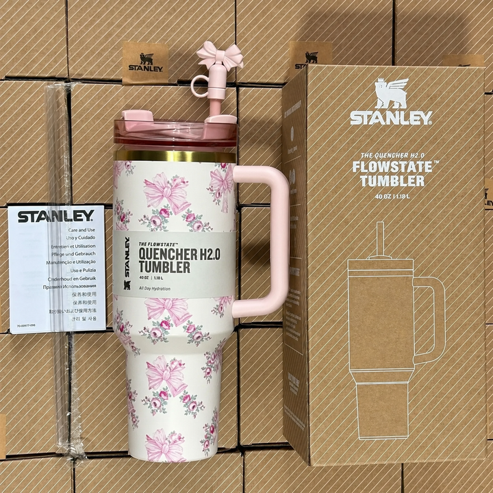 Isolierter Reisebecher 40oz - Edelstahl, Auslaufsicher, Griff & Strohhalm
