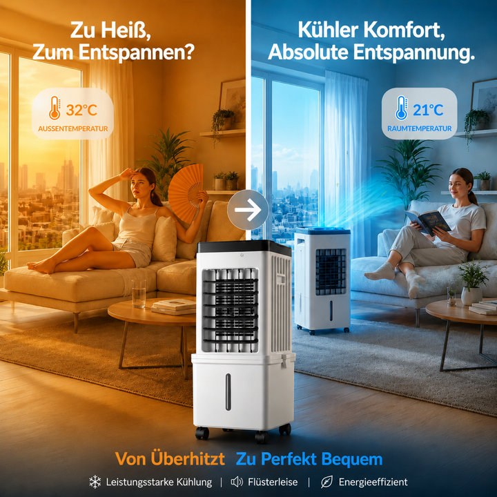Tragbarer 3-in-1 Luftkühler, Entfeuchter & Ventilator