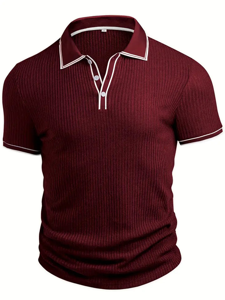 Kragen Detail des Herren Strick Polo Shirts Kurzarm