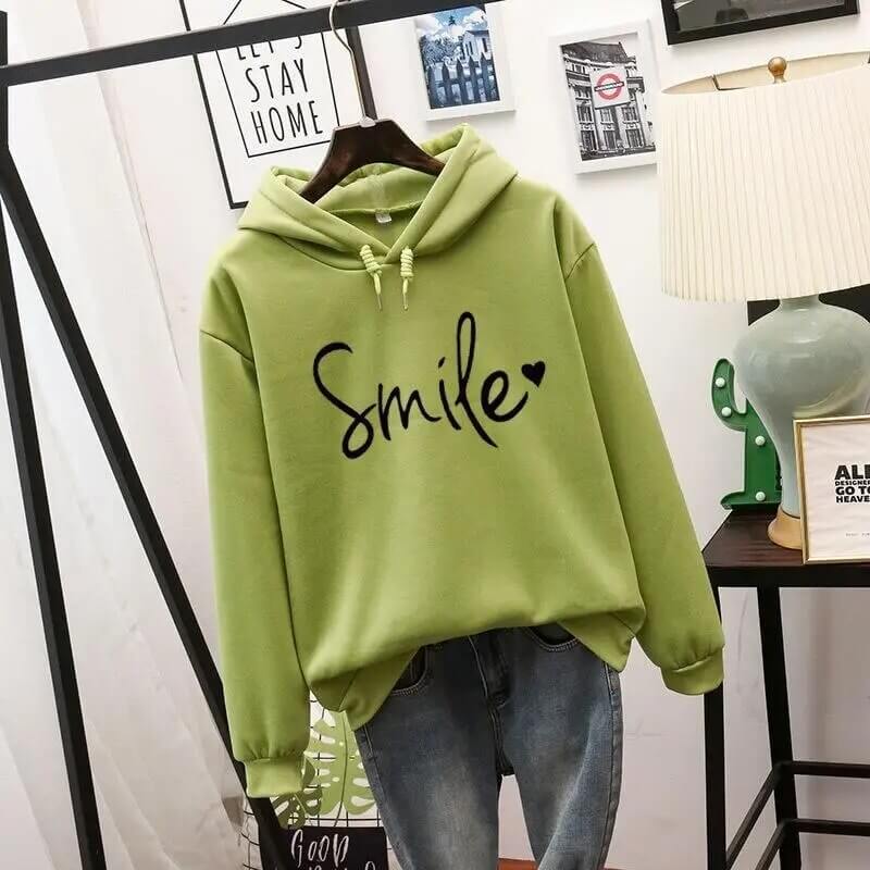 Damen Hoodie mit Smile Grafik - Komfort und Stil